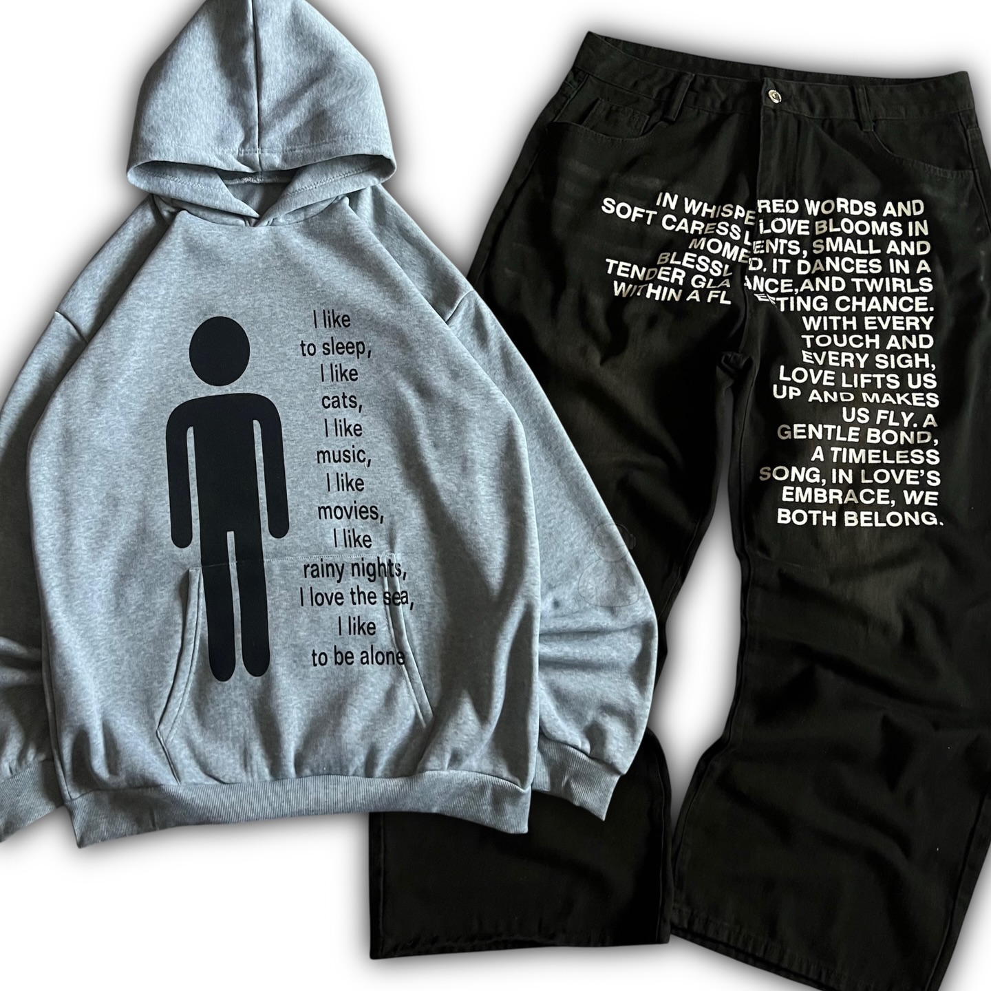 Embroidery Cotton - Jeans con Motivi Letterari Stile Americano