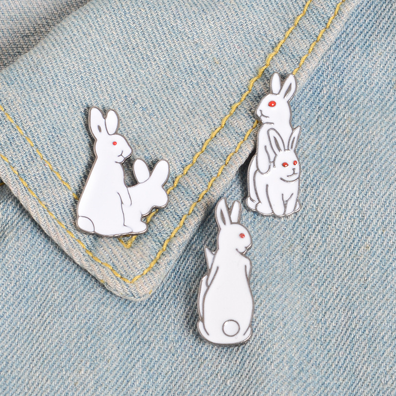 Embroidery Rabbit - Spilla spille animali del fumetto coniglietto