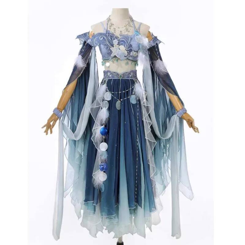 Embroidery Style - Abito Blu Esotico con Ricami Elaborati,