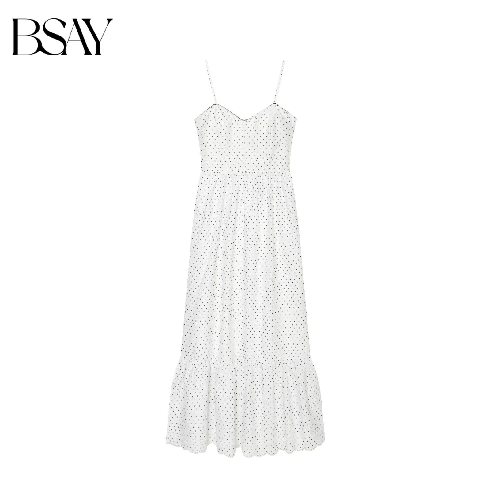 Embroidery Eyelet - Abito Lungo Estivo Casual da Donna