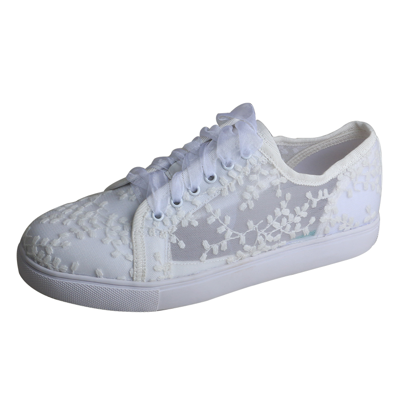 Embroidery Shoes - Wedopus Sneakers Bianche da Donna, Scarpe