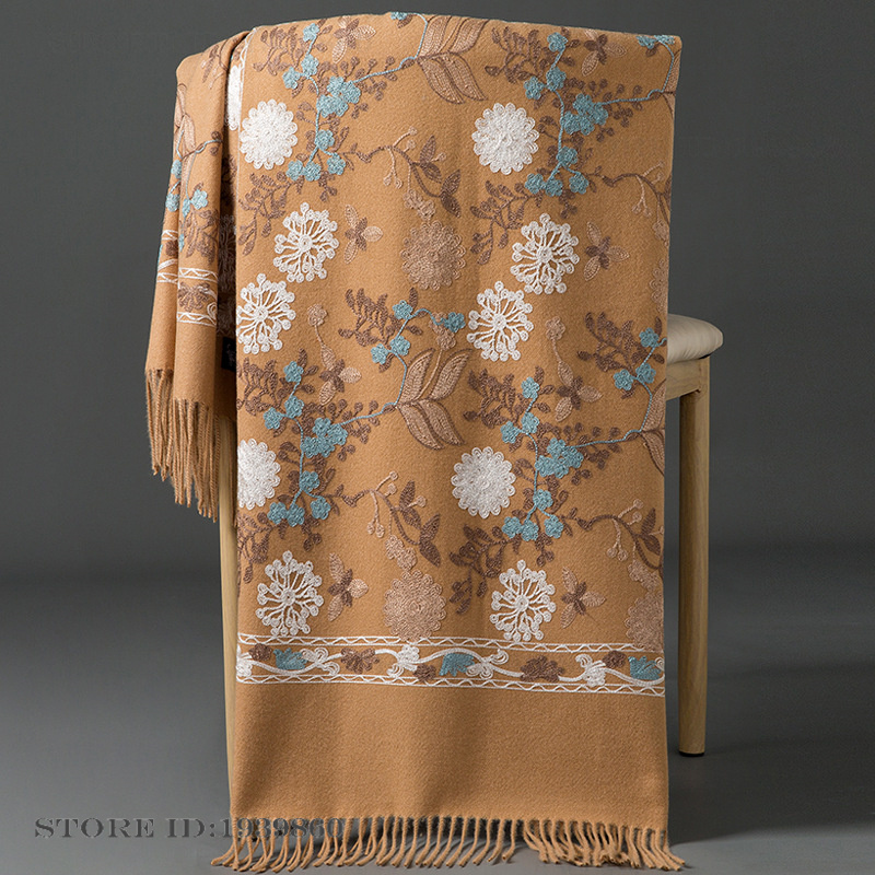Embroidery Pashmina - Sciarpa Pashmina in Cashmere da Donna,