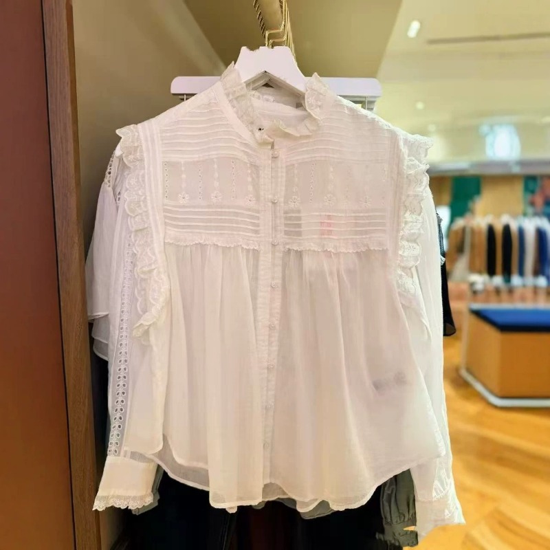 Embroidery Eyelet - Camicetta da donna senza maniche con