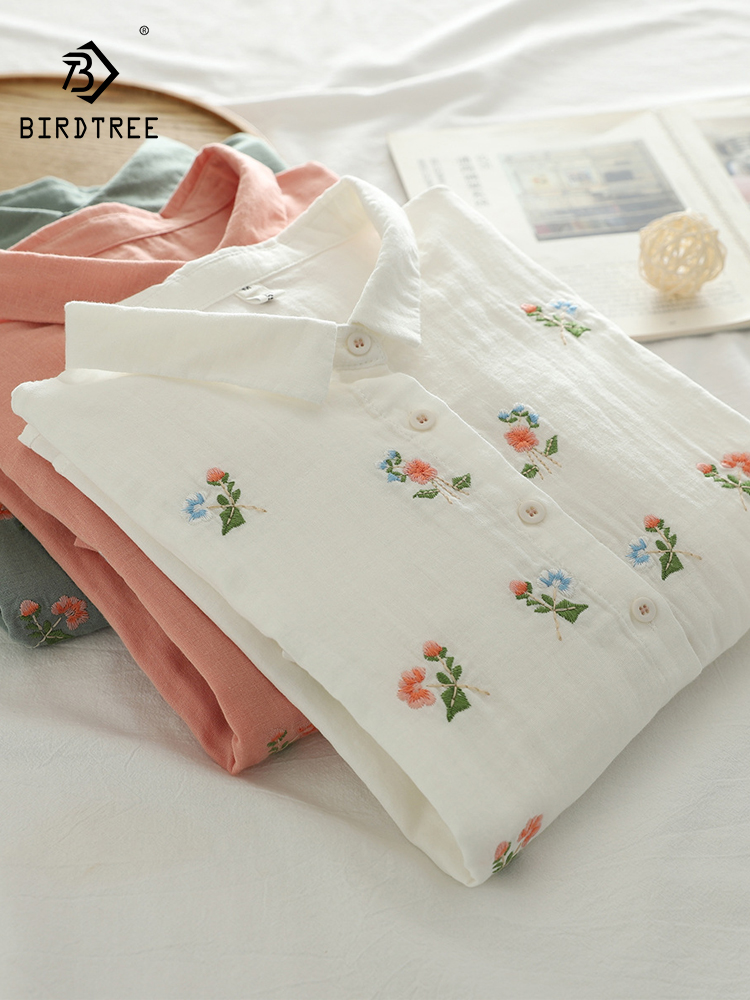 Embroidery On Shirt - Nuova camicia estiva a maniche 3/4