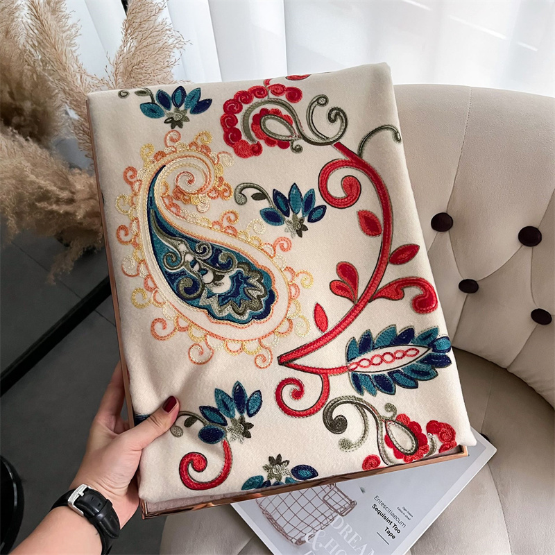 Embroidery Pashmina - 2024 moda sciarpa inverno scialle spesso