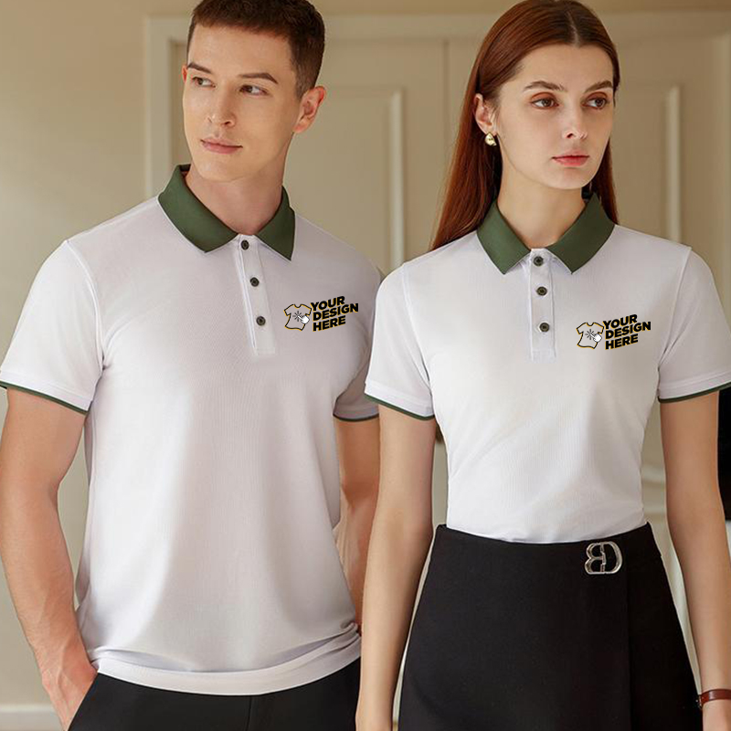 Embroidery Men Shirt - Polo Color Block - Stampa logo