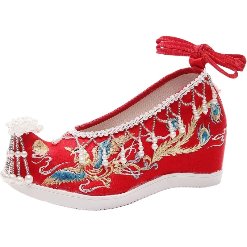 Embroidery Shoes - Scarpe da sposa nuove ricamate rosse