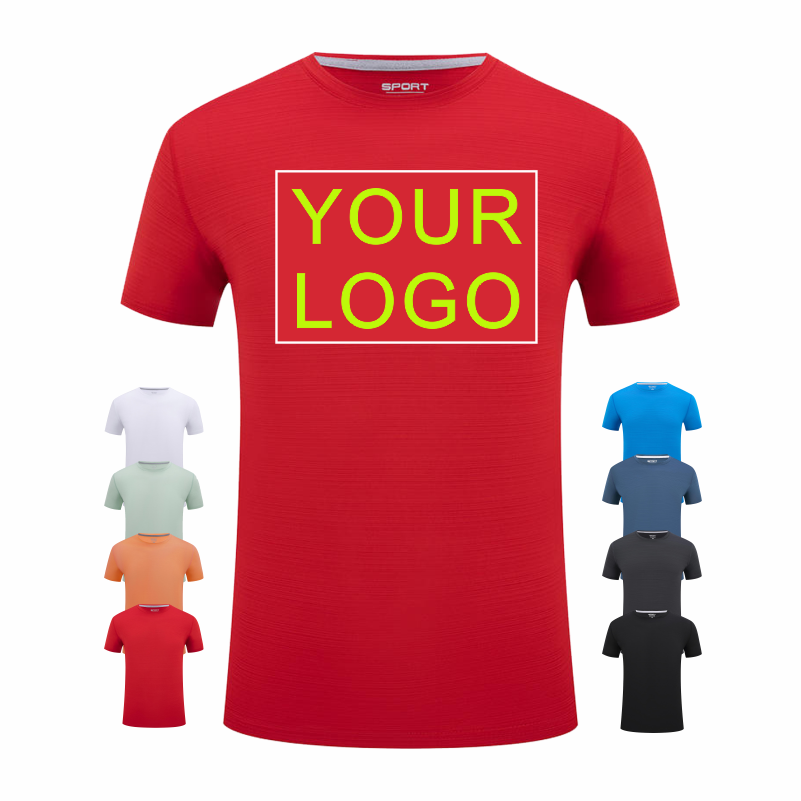 Embroidery Men Shirt - T-shirt manica corta girocollo personalizzata con