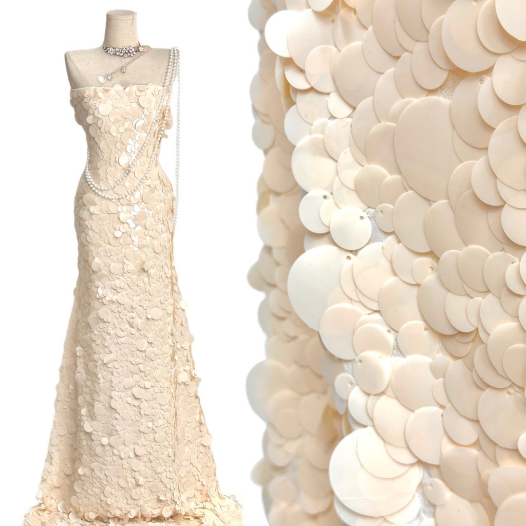 Embroidery Net Fabric - Tessuto in Pizzo Ricamato con Paillettes