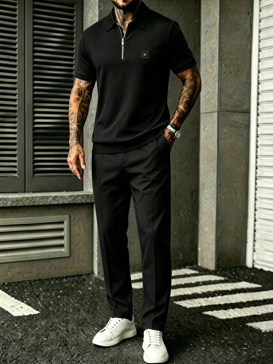 Embroidery Men Shirt - Completo casual da uomo con camicia
