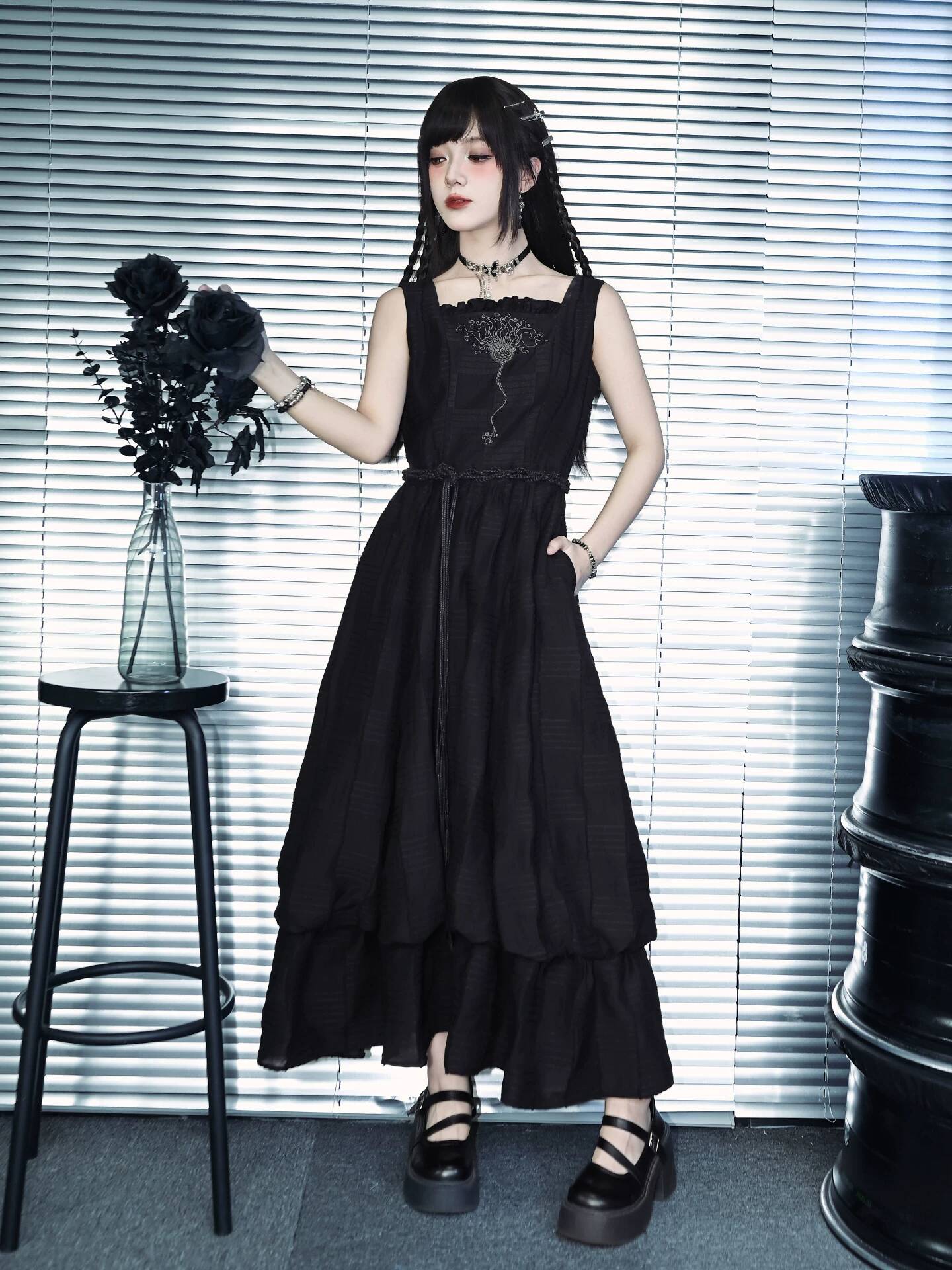 Nuovo Abito Nero a Doppio Stra - Embroidery Cotton recensione e prezzo