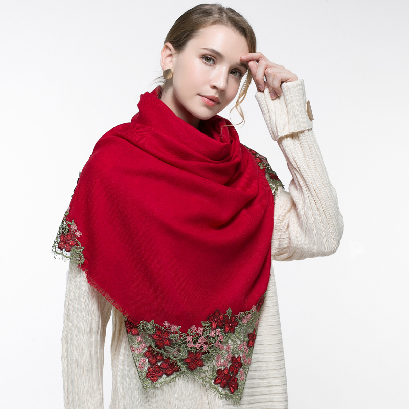 Reale di 100% Lana Sciarpa Ros - Embroidery Pashmina recensione e prezzo