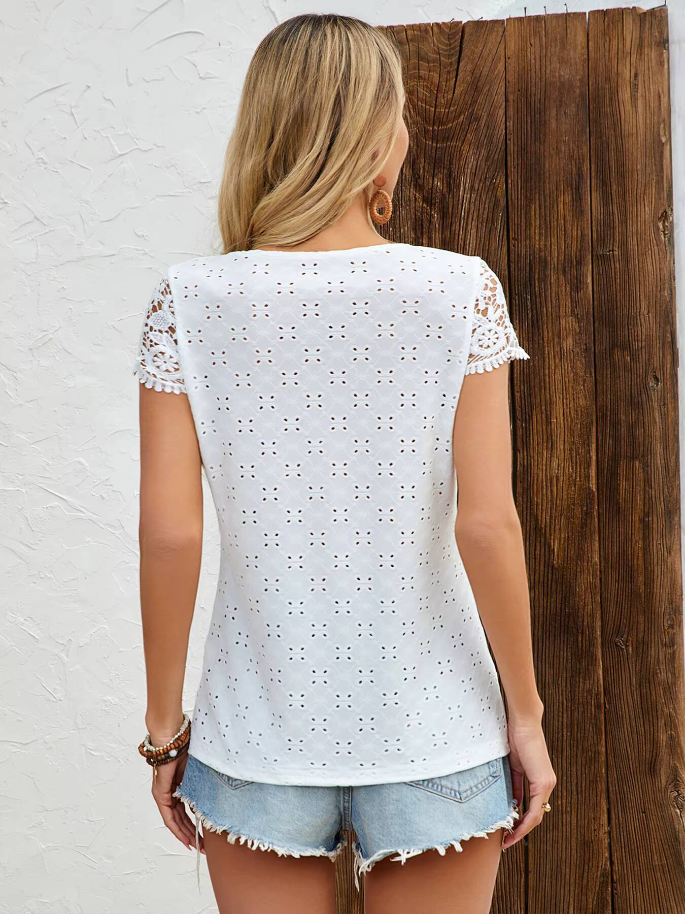 T-shirt da donna primavera est - Embroidery Eyelet recensione e prezzo