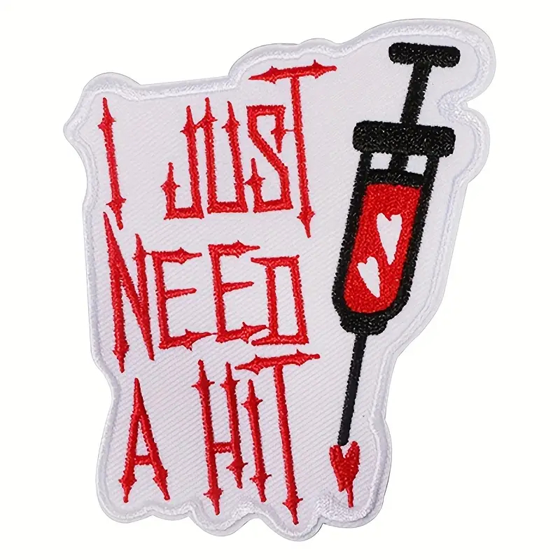 1PC I Just Need A Hit Patch ri - Embroidery Hat Machine recensione e prezzo