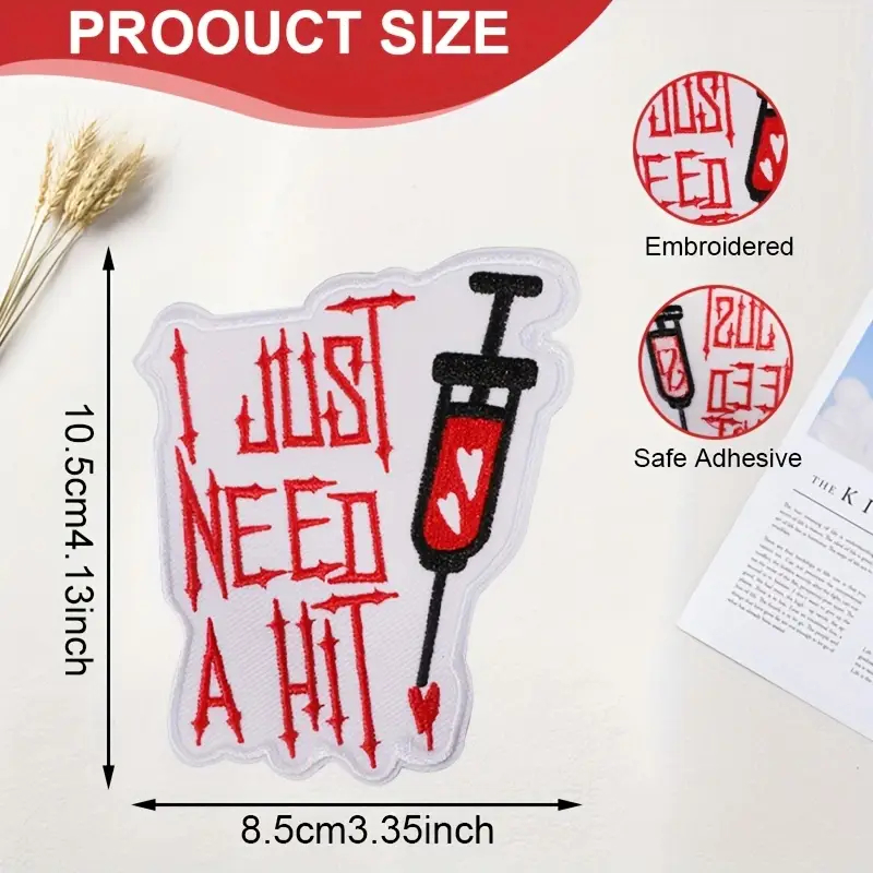 1PC I Just Need A Hit Patch ri - Embroidery Hat Machine recensione e prezzo