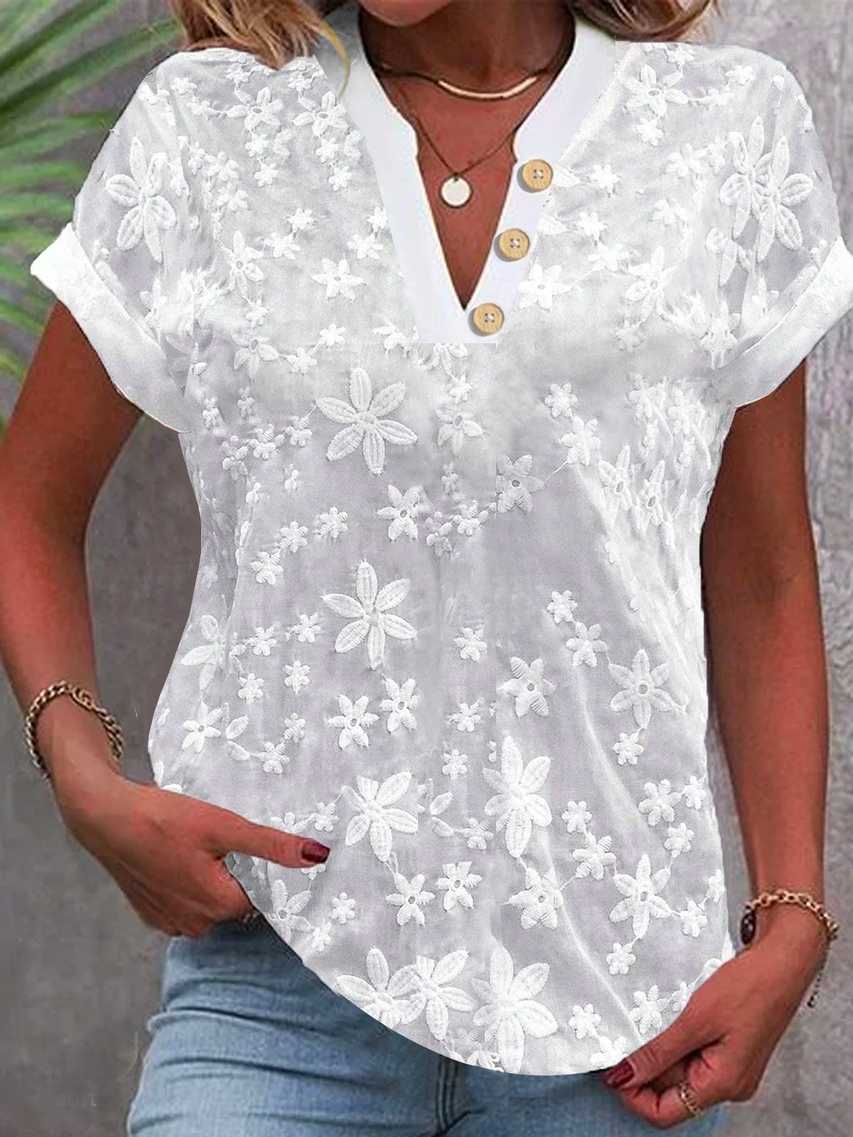 Camicia corta Camicetta di piz - Embroidery Eyelet recensione e prezzo