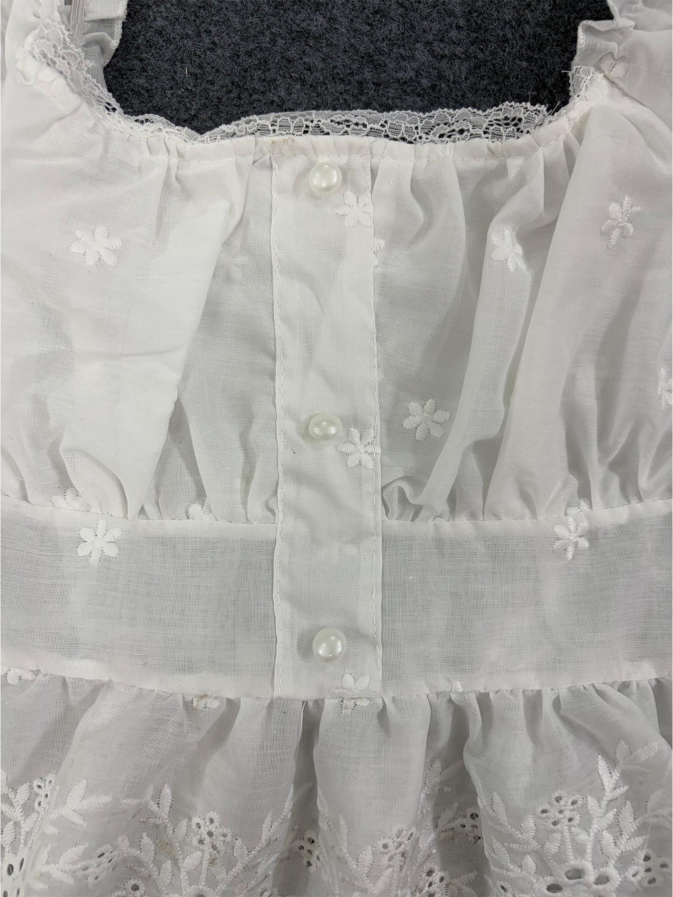 Top corto bianco con ricamo fl - Embroidery Eyelet recensione e prezzo