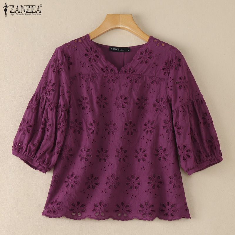 ZANZEA 2026 Bluse da Donna con - Embroidery Eyelet recensione e prezzo