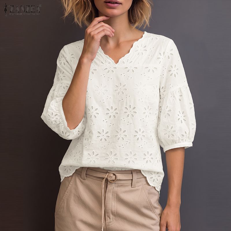 ZANZEA 2026 Bluse da Donna con - Embroidery Eyelet recensione e prezzo