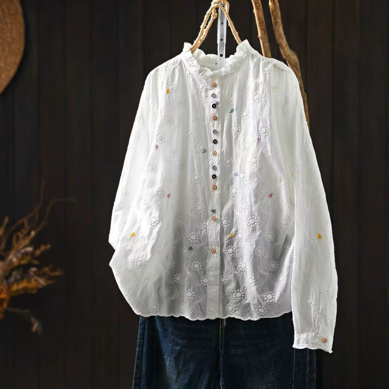 Camicetta da donna con collett - Embroidery Eyelet recensione e prezzo