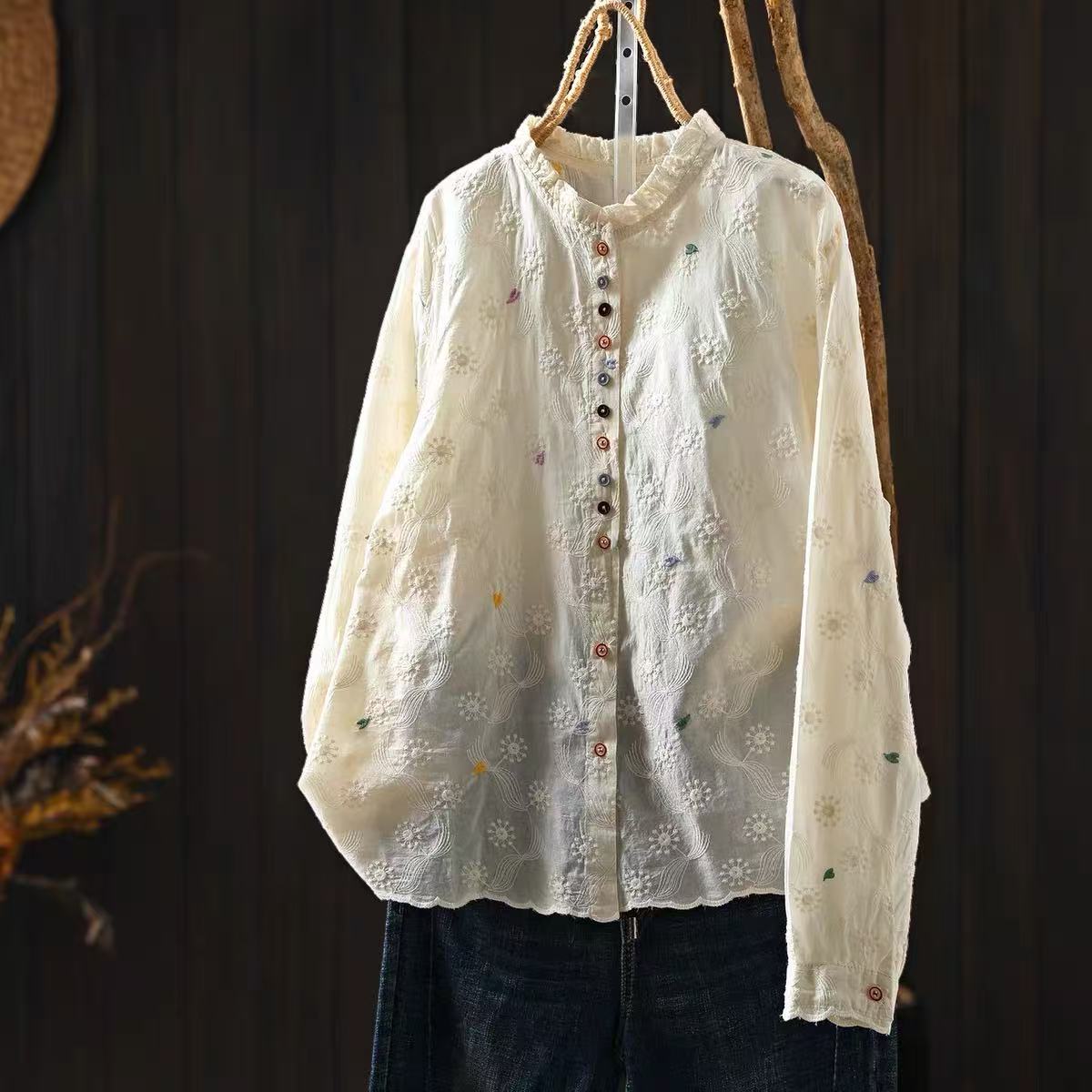 Camicetta da donna con collett - Embroidery Eyelet recensione e prezzo