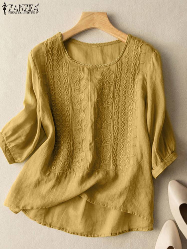 ZANZEA Donne Eleganti Camicett - Embroidery On Shirt recensione e prezzo