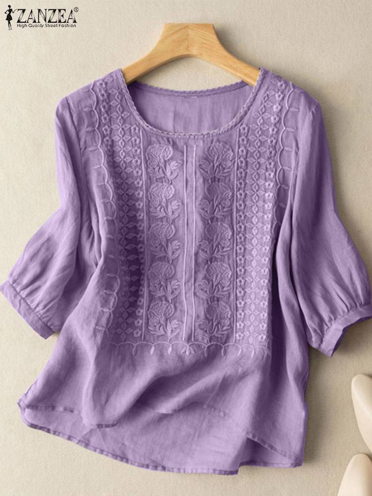 ZANZEA Donne Eleganti Camicett - Embroidery On Shirt recensione e prezzo