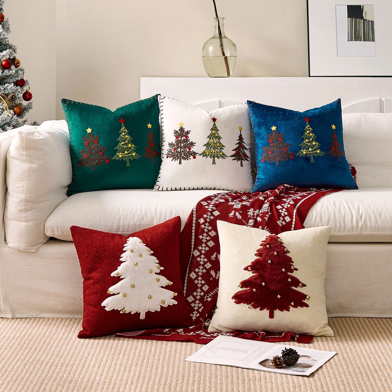 1 fodera per cuscino ricamata  - Embroidery Xmas Decorations recensione e prezzo