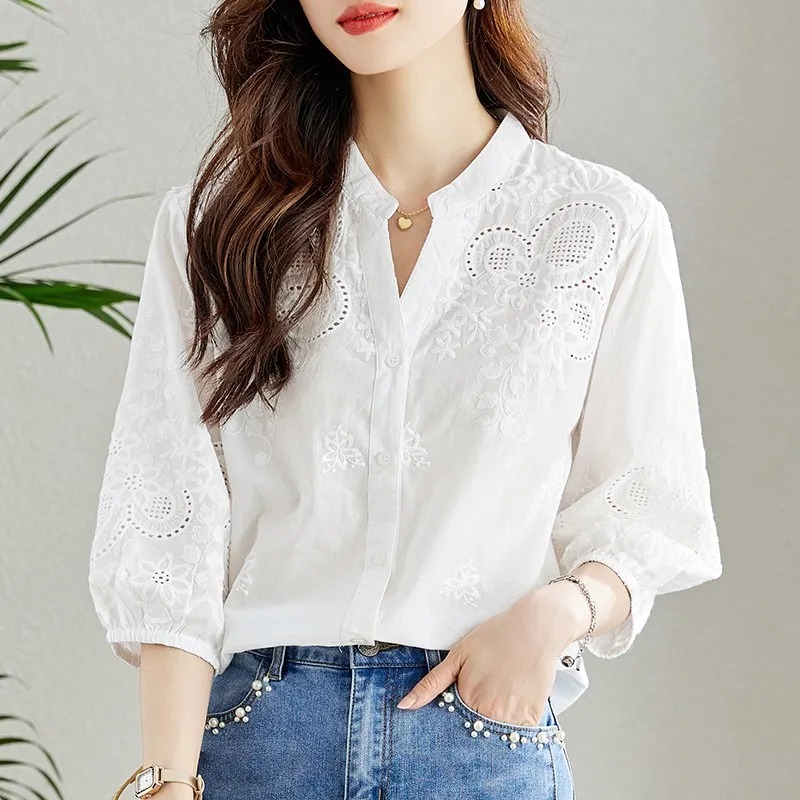 Camicetta Bianca da Donna con  - Embroidery Eyelet recensione e prezzo